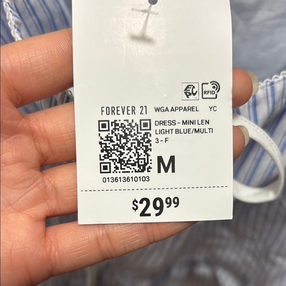 Blue and White Striped Dress - Picture 2 of 2